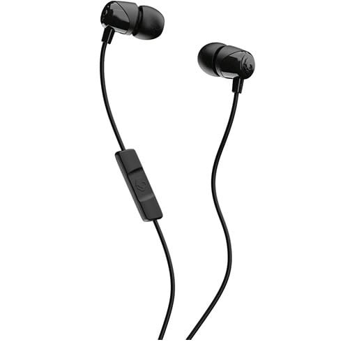 Auriculares Smile Jamaica con cable negro, diseño in-ear, micrófono incorporado, conexión 3.5mm, perfectos para uso diario.