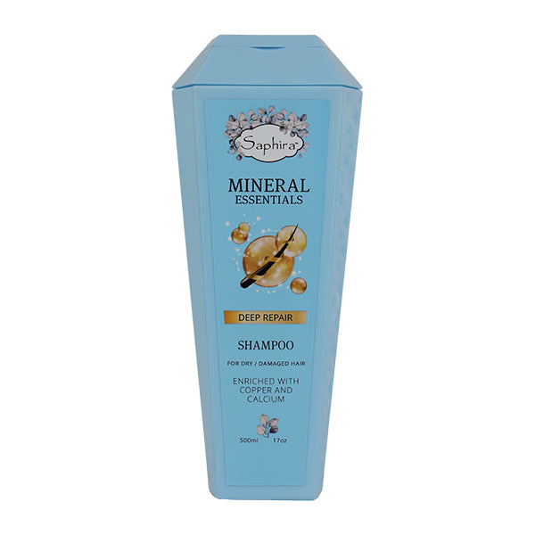 SHAMPOO SAPHIRA MINERAL ESSENTIALS DEEP REPAIR 500 ML 17 OZ PARA CABELLO SECO Y DAÑADO