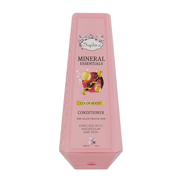 ACONDICIONADOR SAPHIRA MINERAL ESSENTIALS COLOR BOOST 500 ML 17 OZ PARA CABELLO TEÑIDO