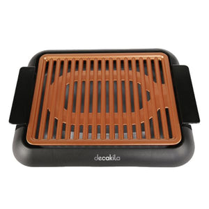 PARRILLA ELECTRICA 1200W L380XW250MM KUEC028B Decakila con revestimiento de cobre y asas frías