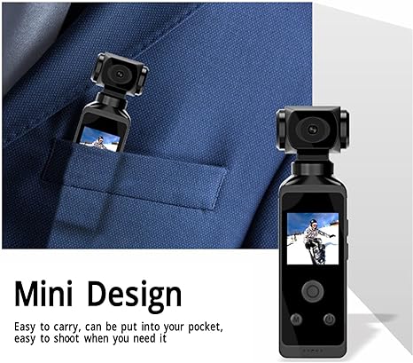 Cámara de acción, 4K HD 16MP 270 ° giratoria pequeña videocámara, cámara deportiva