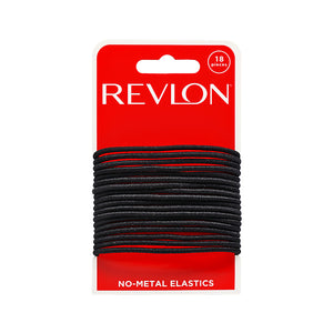 Colas Elásticas Revlon Negras Sin Metal Paquete de 18 Unidades