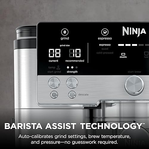 Cafetera LUXE CAFE PREMIER BLK 3 EN 1 NINJA con tecnología Barista Asistida y control de molienda, espresso y temperatura.