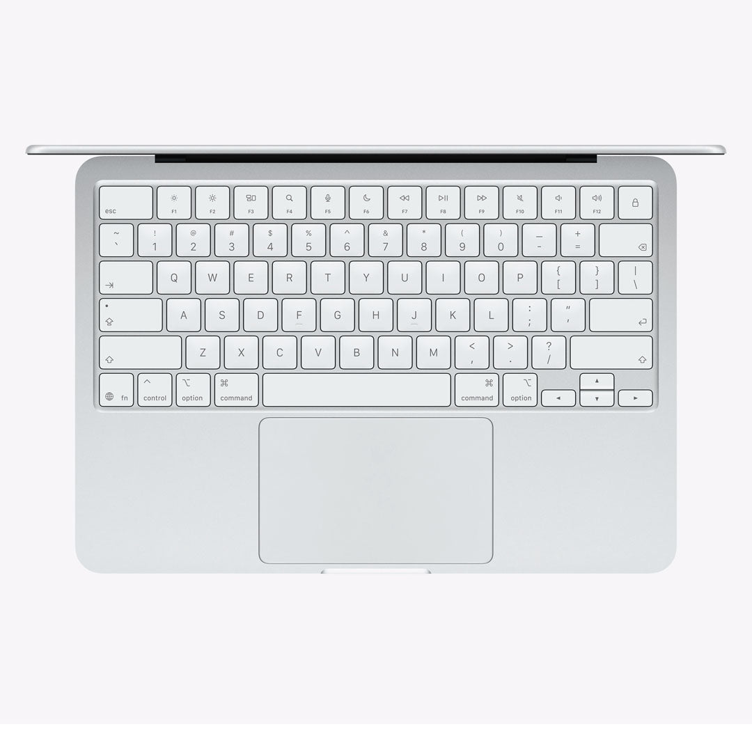 Teclado y diseño superior de Apple MacBook Neo 13 pulgadas en color plata.
