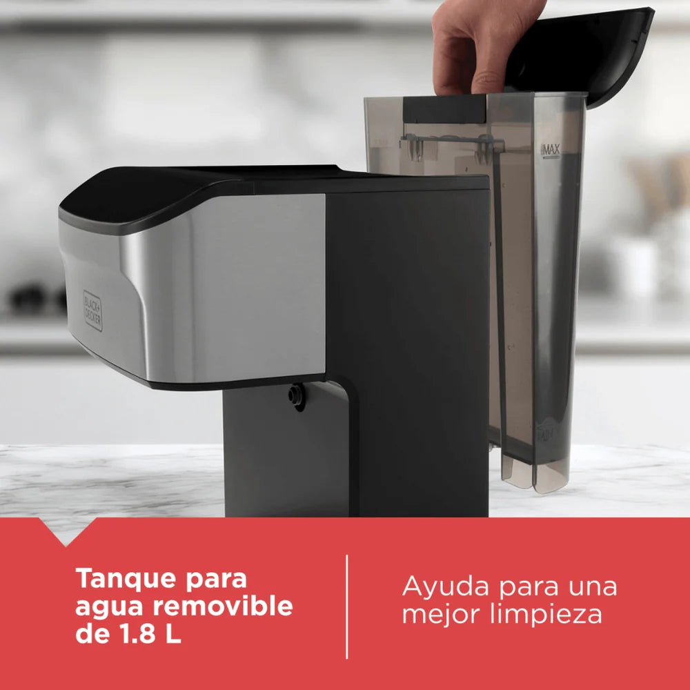 Black + Decker maquina de cafe espresso gustoso - EM0412-1SDLA con tanque de agua removible