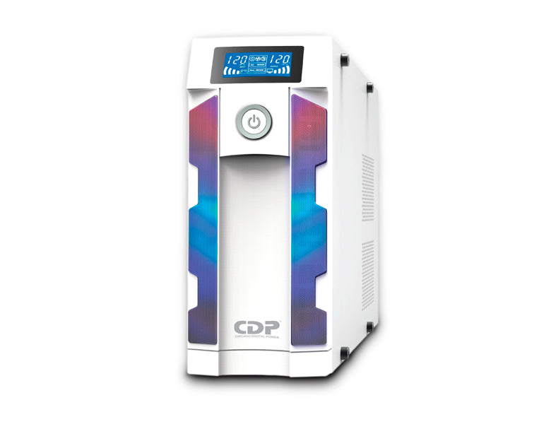UPS 1500VA RGB 16 tomas con iluminación frontal y panel LCD multifunción