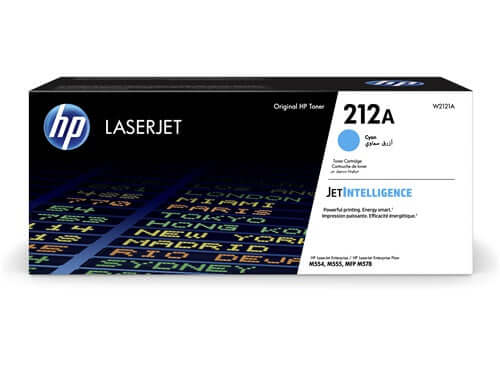 Toner HP 212A cian, cartucho original para impresiones de alta calidad y resultados vibrantes.