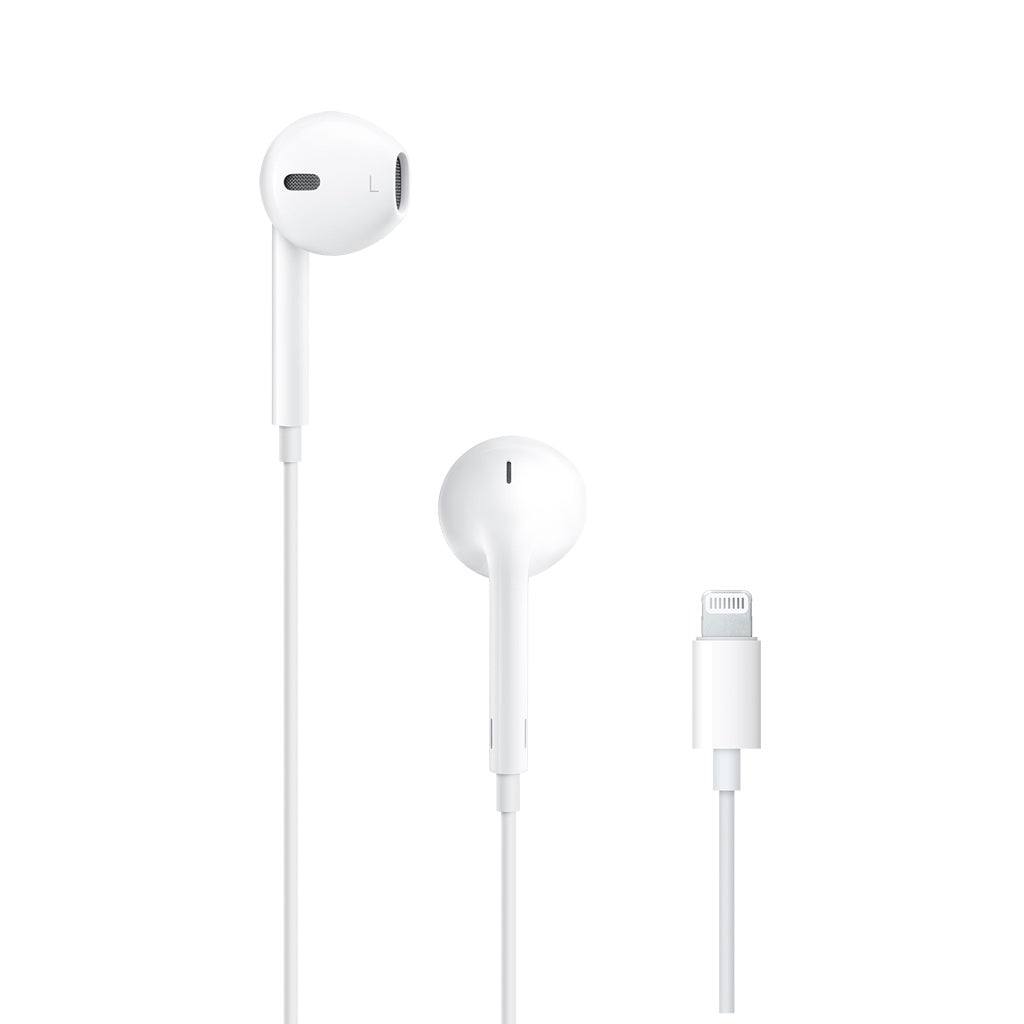 APPLE EARPODS LIGHTNING BLANCO con diseño ergonómico y conector Lightning para dispositivos compatibles.