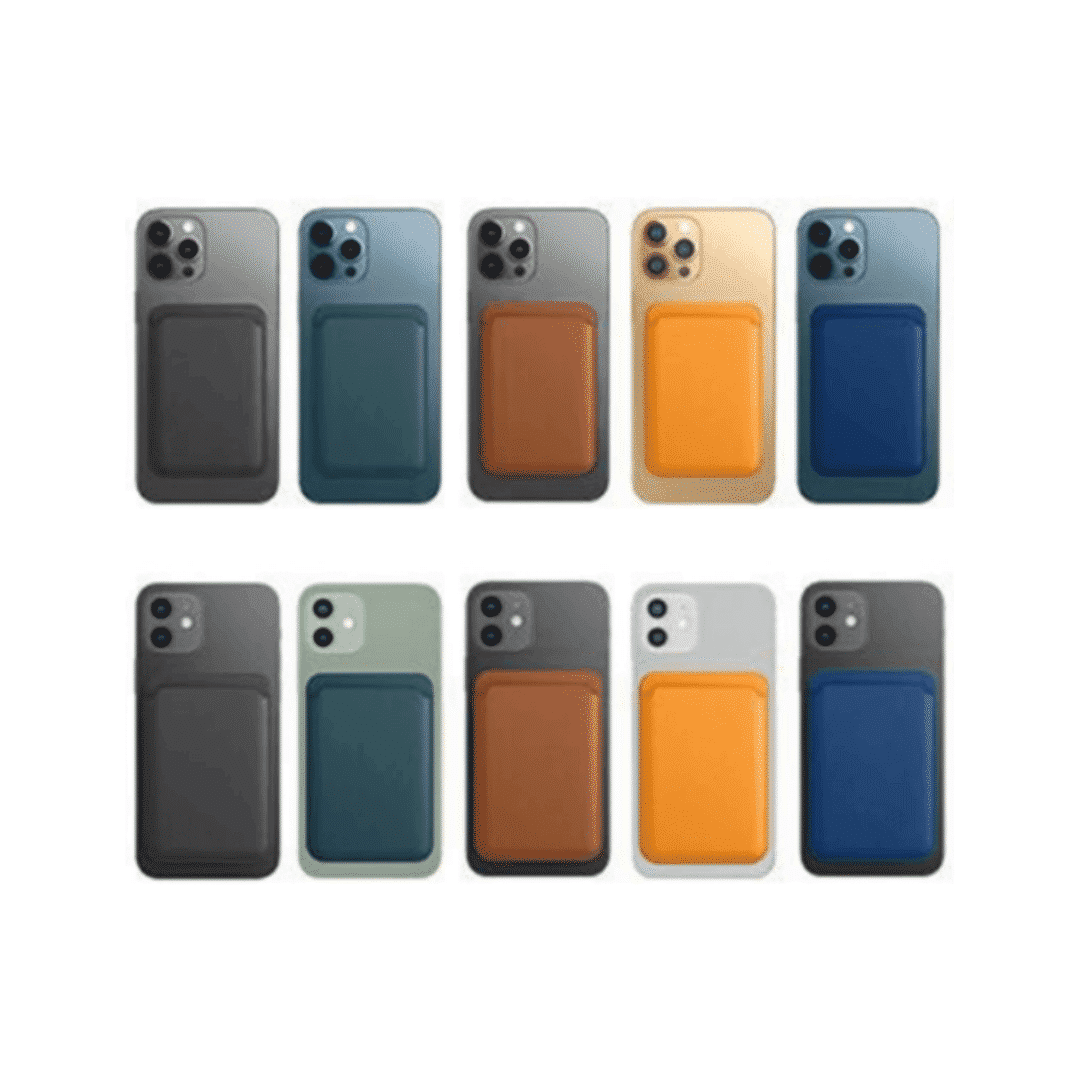 Wallet - Tarjetero Para Iphone Magsafe Surtido Colores cartera magnética de piel sintética mate en varios colores para iPhone 12/13 compatibles