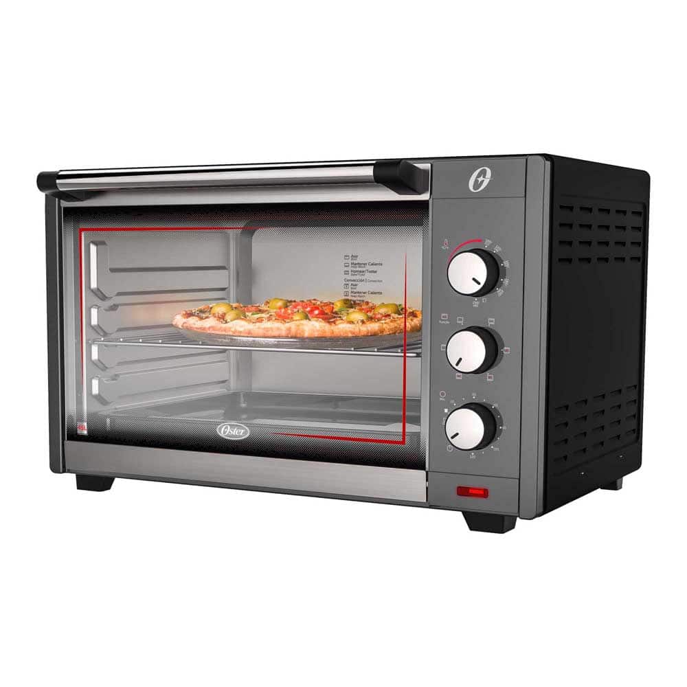 Horno De Convección Oster - 45 Litros - Cocción Rápida Y Uniforme - Luz Interior - Temporizador Hasta 120 Minutos - Funciones: Asar, Hornear, Tostar Y Calentar - Potencia 2000W