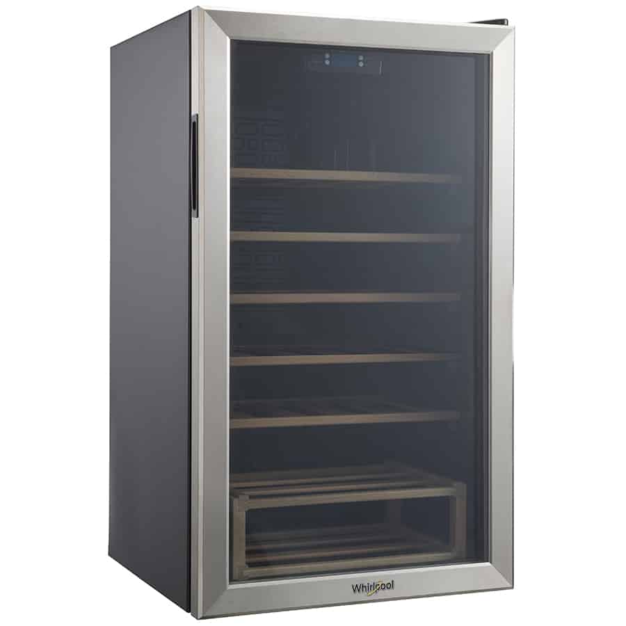 Cava De Vinos Whirlpool - 33 Botellas - Control De Temperatura Electrónico - 6 Parrillas Deslizables De Madera