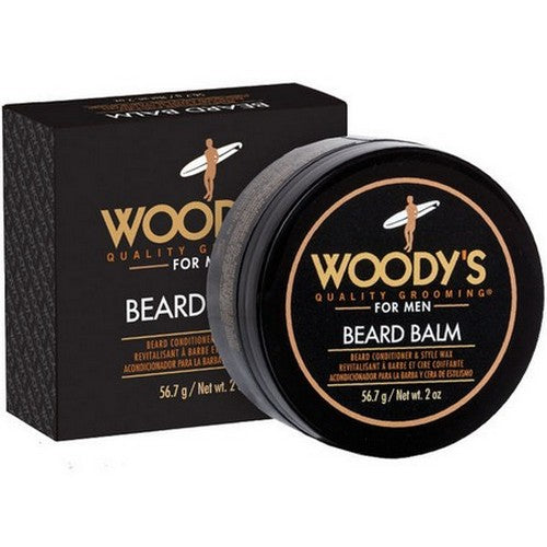 Acond Para Barba Y Cera Estilismo - Woody's Beard Balm jar and box grooming product for men