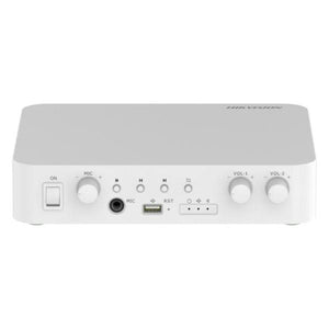 AMPLIFICADOR DE AUDIO IP HIKVISION DS-QAE1A80G1-VB(B) 80W 2 ZONAS BLUETOOTH USB RCA BLANCO