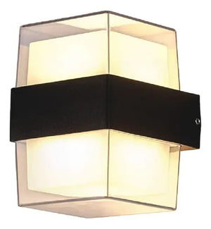 Aplique exterior cuadrado negro IP54 12W 3500K 85-277V