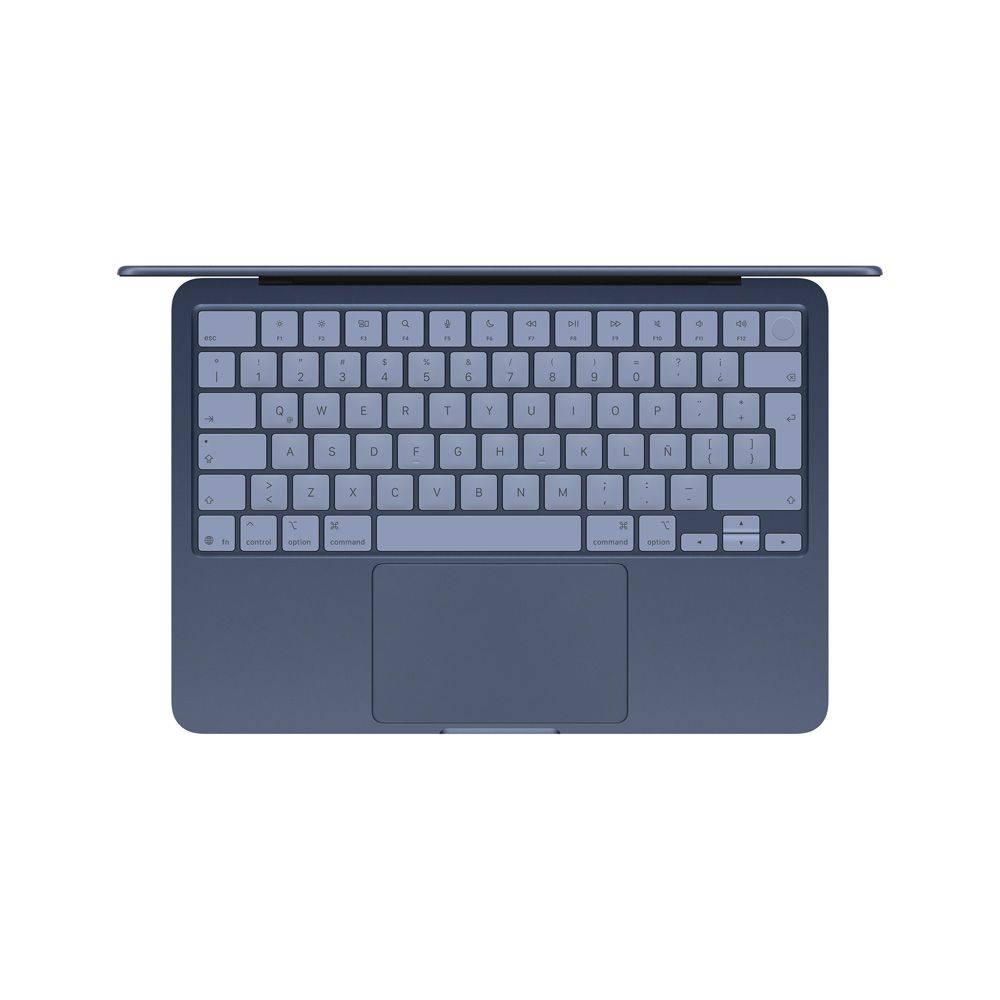 Top view of Apple Macbook Neo A18 Pro 13" 8/512GB Indigo/Azul keyboard and touchpad