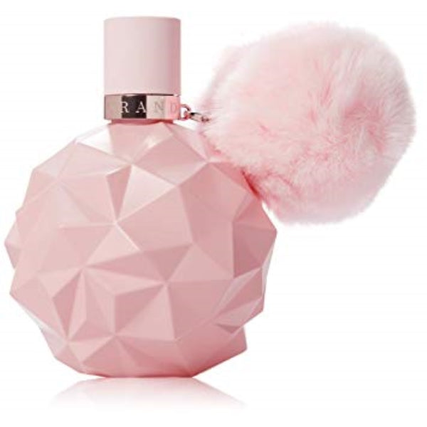 ARIANA GRANDE ESTUCHE SWEET LIKE CANDY /CREMA /GEL 3PCS perfume bottle with a pink fluffy pom-pom