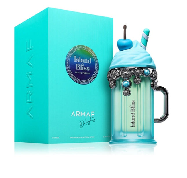 ARMAF DELIGHTS ISLAND BLISS EDP 100ML LADY perfume bottle and packaging
