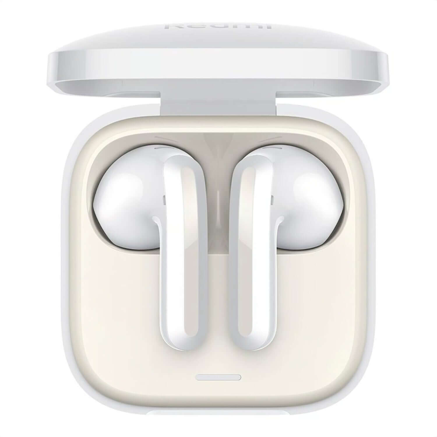 Audífonos Redmi Buds 6 Active en su estuche, diseño ergonómico y ligero para una experiencia auditiva cómoda.