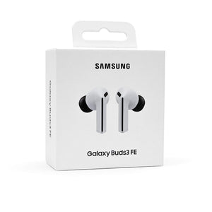 Audífonos Samsung Galaxy Buds 3 FE en su caja, diseño ergonómico y compacto para una experiencia de audio excelente.