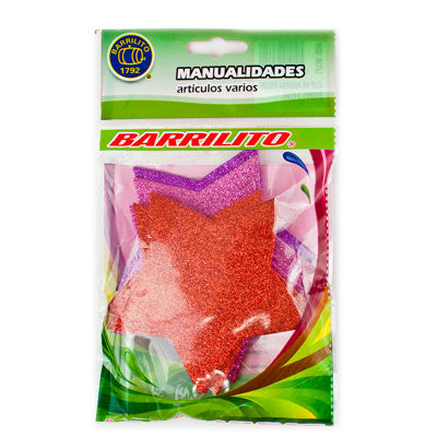 CALCOMANÍAS DE FOAMY BARRILITO ESTRELLA CON PEGAMENTO 9.6 CM 10 PIEZAS FSG005