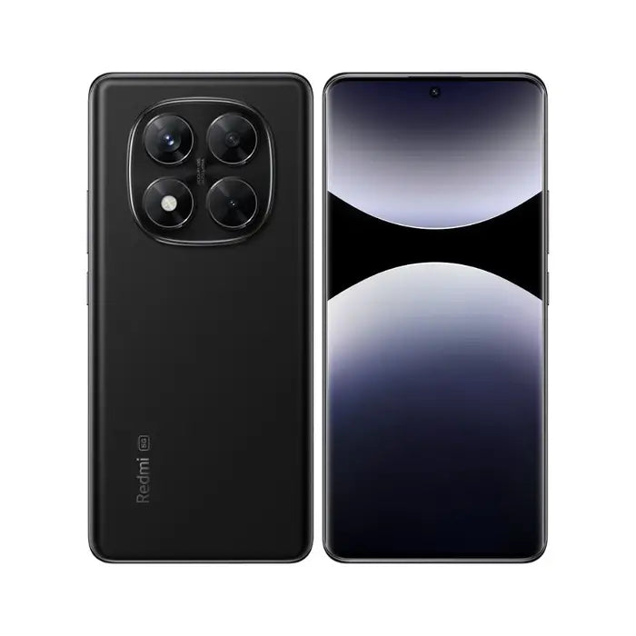 CELULAR XIAOMI REDMI NOTE 14 PRO / 256GB 8GB 5G smartphone frontal and rear view in black, slim design with quad camera module