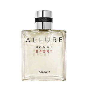 Frasco de Chanel Allure Homme Sport cologne de 100ml en liquidación. Perfume masculino fresco y deportivo.