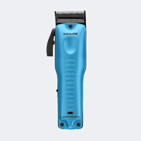 Cortadora Lo-Pro Fx Nicole Edi azul profesional vista frontal con cuchilla y palanca de ajuste