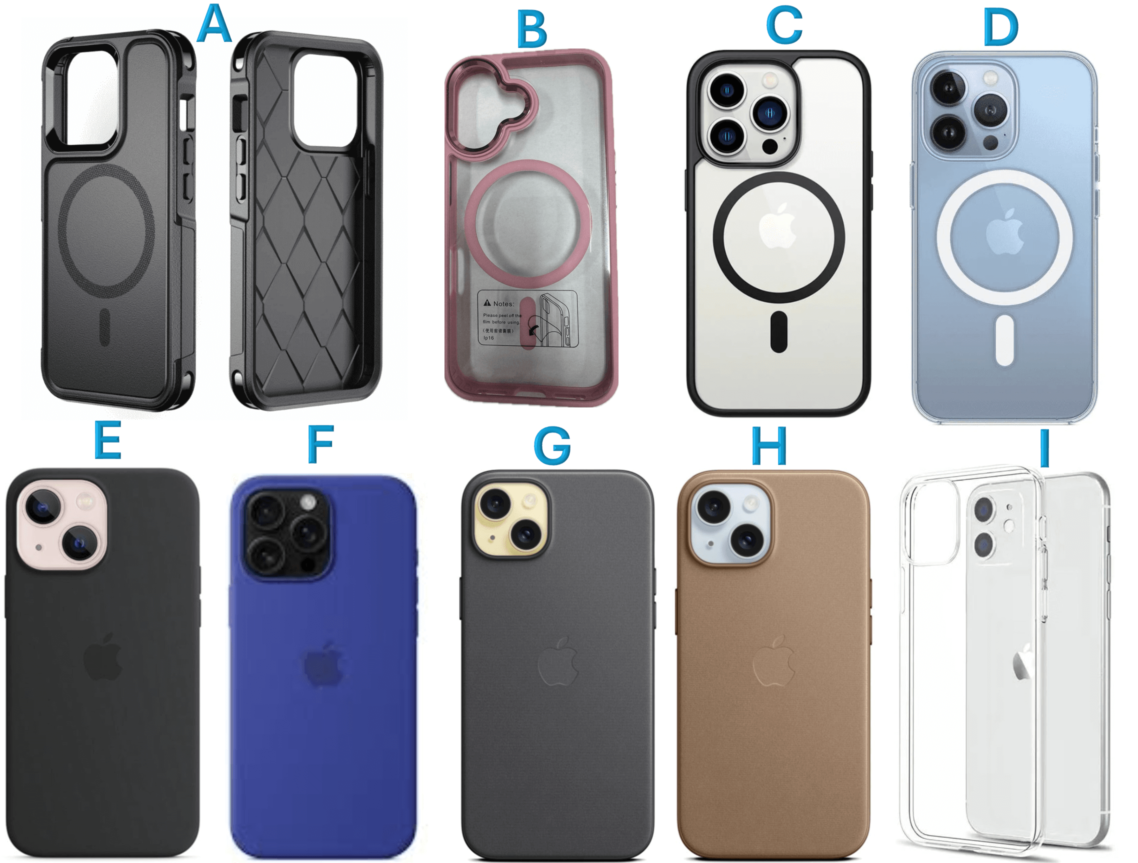 Estuche 16Plus funda protectora transparente y colores para iPhone con anillo MagSafe