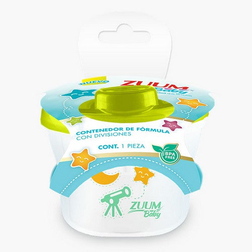 FRASCO CONTENEDOR FORMULA contenedor de fórmula para bebé con tapa verde y diseño BPA free