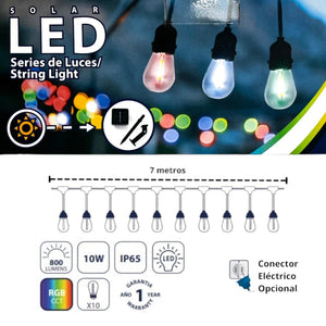 Guirnaldas Led Solar Rgb Ip65 7M Bombillos Inteligentes Costa Rica