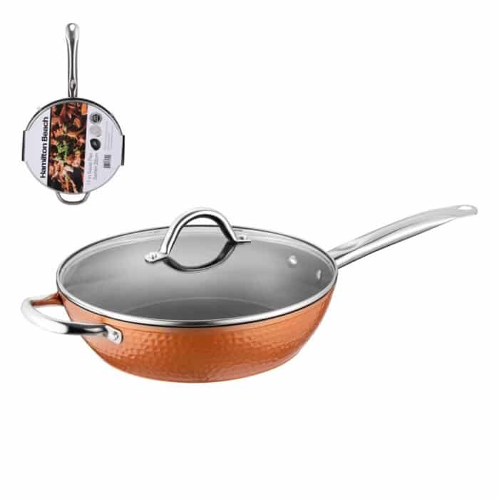 Hamilton Beach Sarten Antiadherente 28Cm | 11" Copper Hammer Induccion 4.5Mm Hbi103 Productos De Cocina > Ollas Costa Rica