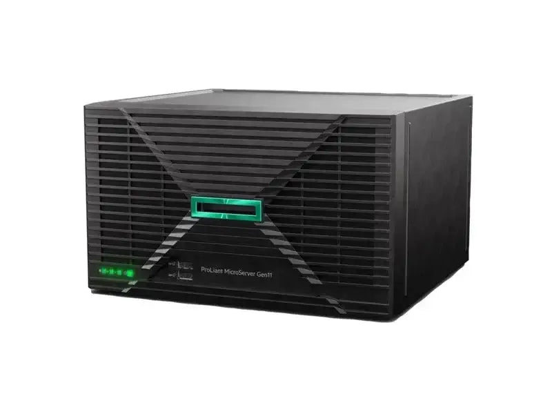 Imagen del HPE MicroServer Gen11 E-2434, un servidor compacto y potente para pequeñas empresas.
