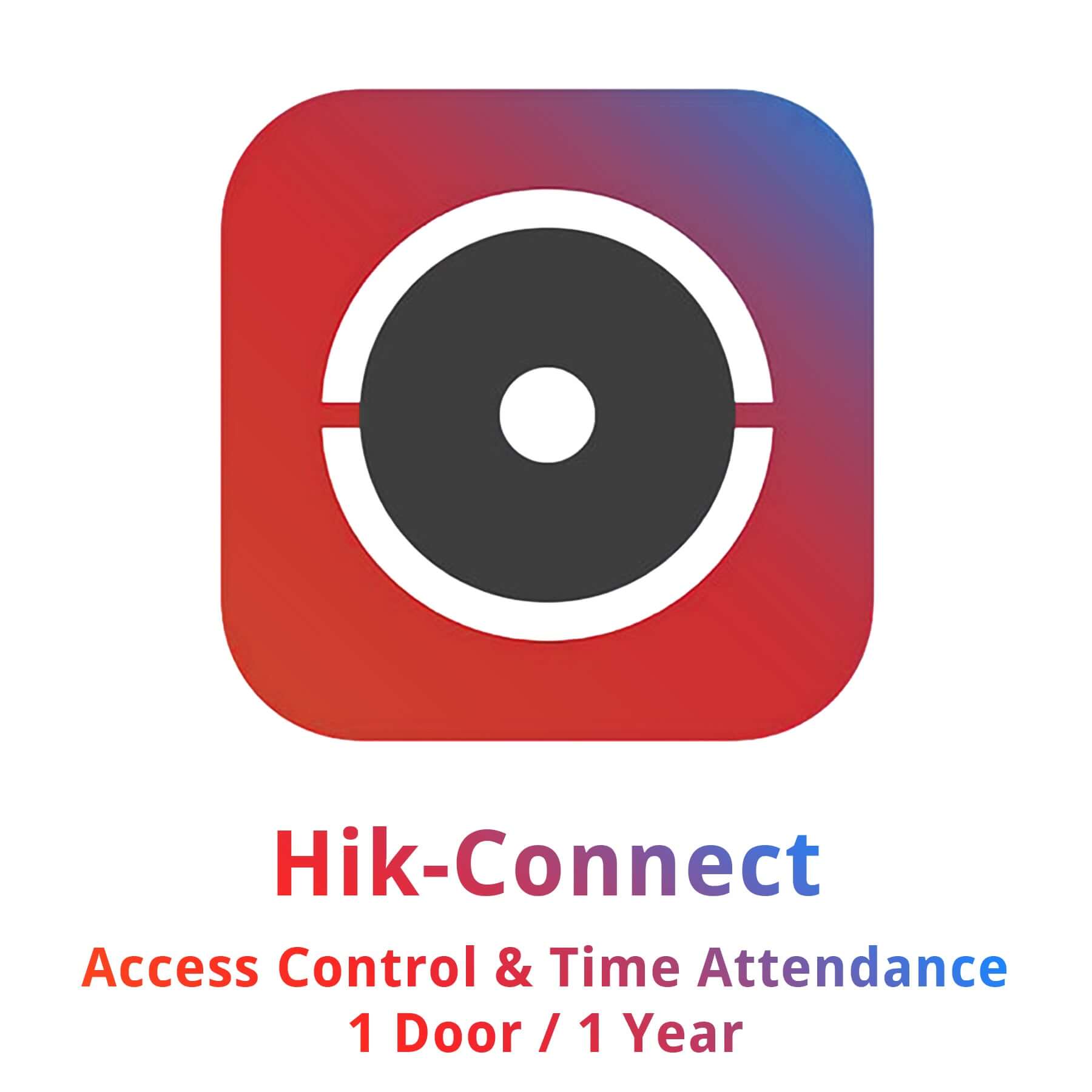 Icono de licencia control acceso Hikvision para gestión de acceso y asistencia, 1 puerta, 1 año.