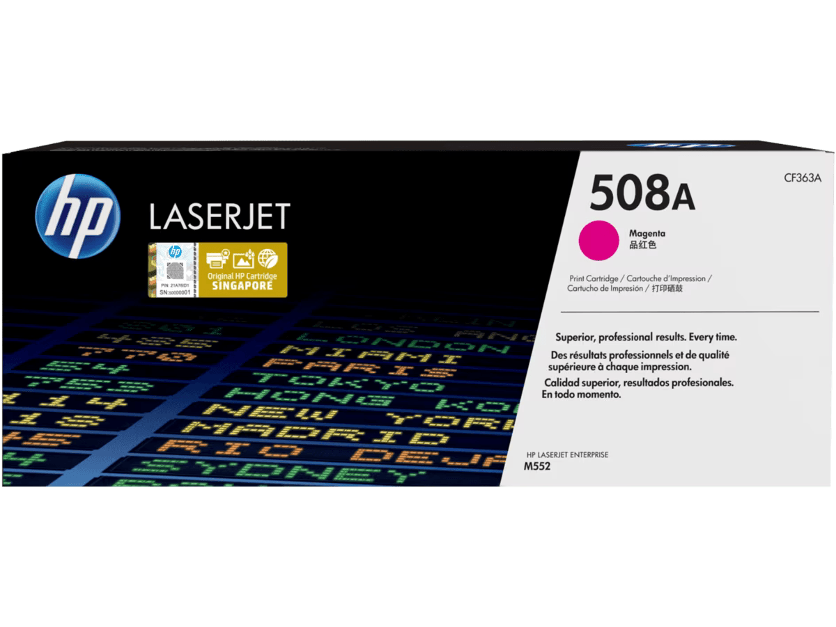 toner magenta HP 508A CF363A con resultados profesionales para impresión de alta calidad.