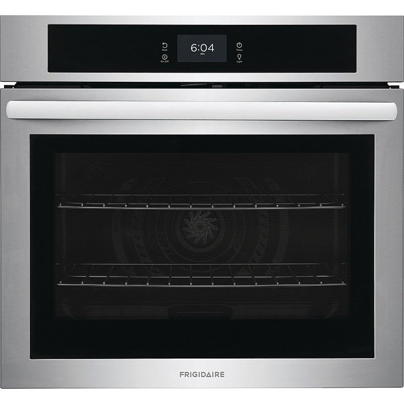Frigidaire horno eléctrico empotrable con convección de 30 pulgadas en acero inoxidable FCWS3027AS, ideal para cocinas modernas.
