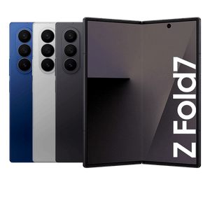 Teléfono Galaxy Z Fold 7 12GB con pantalla flexible y diseño elegante, disponible en varios colores.