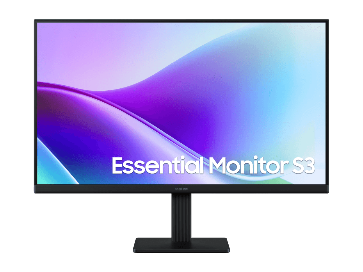 Monitor Samsung 24 pulgadas FHD 120Hz modelo Essential Monitor S3, pantalla con diseño moderno.