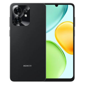 Celular Honor X6D 5G 4GB+256GB negro con pantalla TFT LCD de 6.75 pulgadas y cámara trasera dual, diseño elegante en color negro.