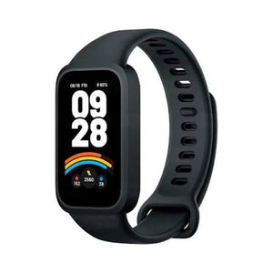 Banda Xiaomi Smart Band 9 Active 59885 Black con pantalla TFT de 1.47 pulgadas, monitoreo de salud y modos deportivos, color negro.