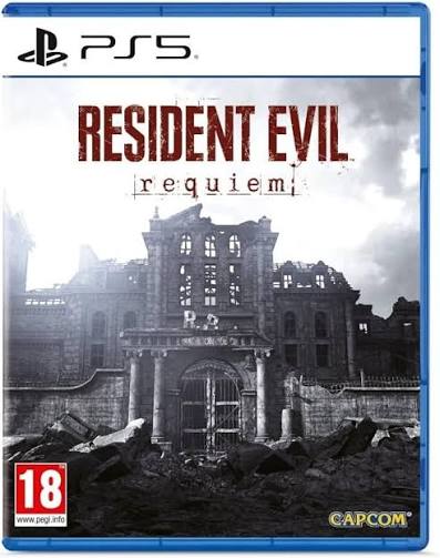 Caja del juego PS5 Resident Evil Requiem, entrega de Capcom para PlayStation 5 con características de horror y acción.