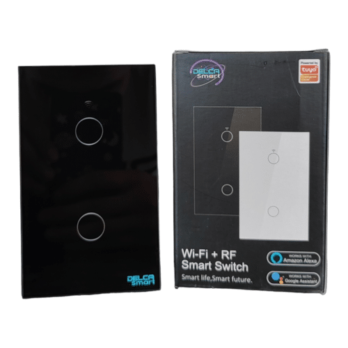 Interruptor Doble Smart Wifi Touch Negro 85- 240V Apagadores Inteligentes Costa Rica