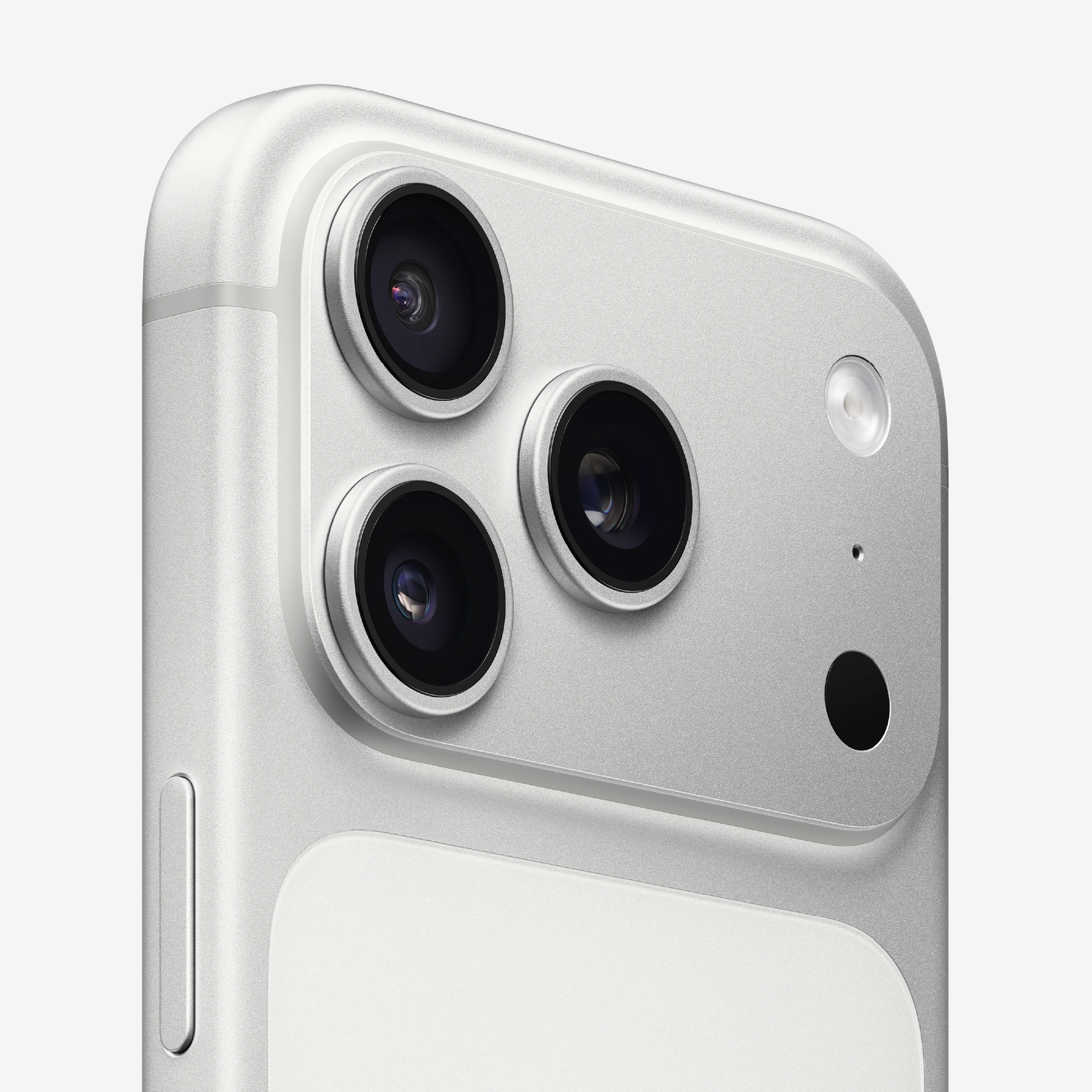 iPhone 17 Pro Apple por encargo - vista en primer plano del módulo de cámaras Pro Fusion 48 MP en acabado aluminio plateado