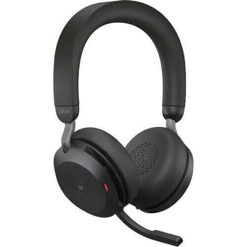 Headset Jabra Evolve2 75 con ANC, diseño elegante y tecnología avanzada para trabajo flexible.