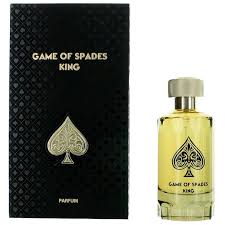 JO MILANO GAME OF SPADES KING perfume with packaging, elegant fragrance available on demand, swift delivery.