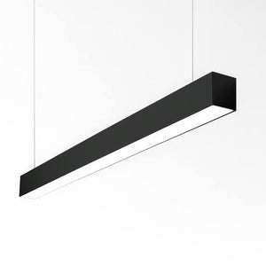 Lampara LED lineal colgante tricolor 32W 1200X50X70 negra AC85-277V