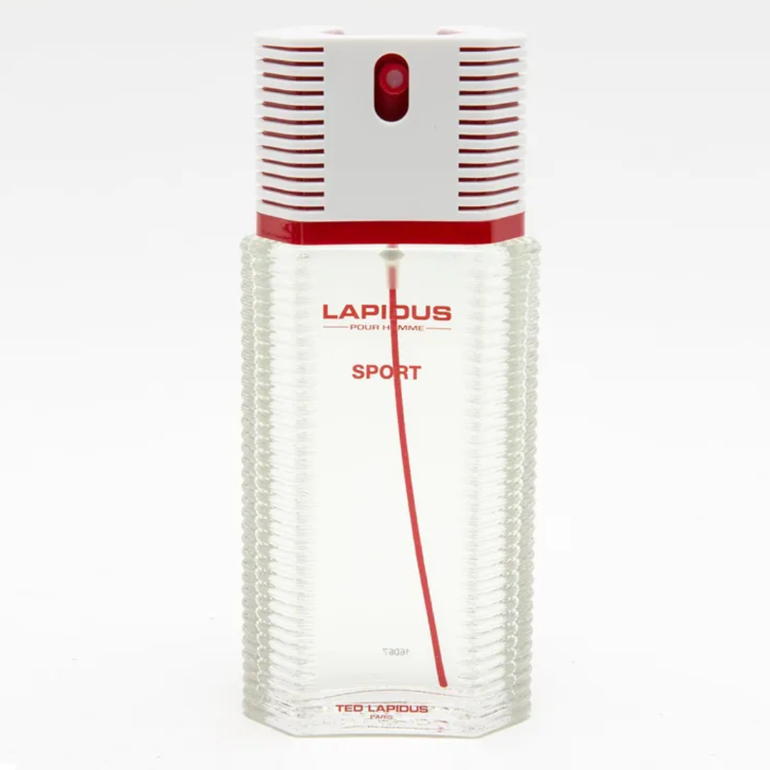 LAPIDUS POUR HOMME SPORT 100ML EDT H perfume bottle with red accents