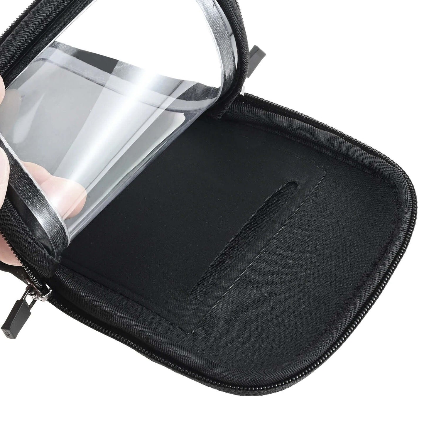 Bolsa para brazo de muñeca negra de 7 pulgadas para celular contra agua, motocicleta, bicicleta o ejercicio