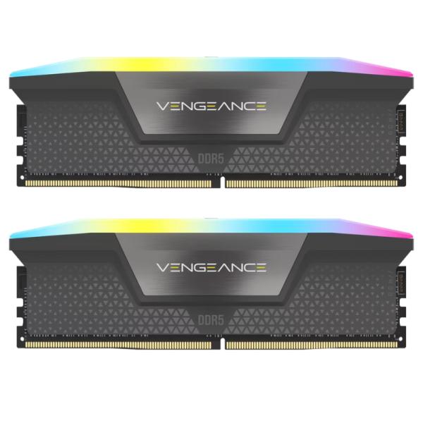 Memoria Ram Pc 64Gb (2 X 32Gb) Corsair Vengenace Rgb Ddr5 5600Mhz Cl40 Cmh64Gx5M2B5600Z40K - kit de módulos DDR5 negros con RGB