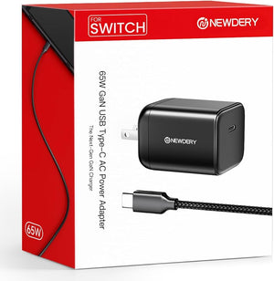 Cargador AC Nintendo Switch 2 65W USB-C con Cable 2m