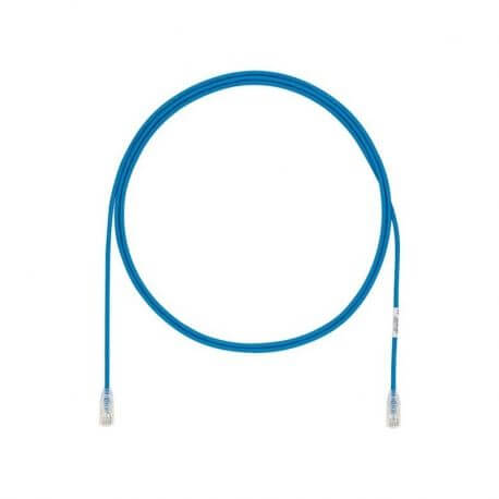 Cable PANDUIT PATCHCORD CAT6A 28AWG 3FT AZUL para conexión Ethernet, ideal para redes.
